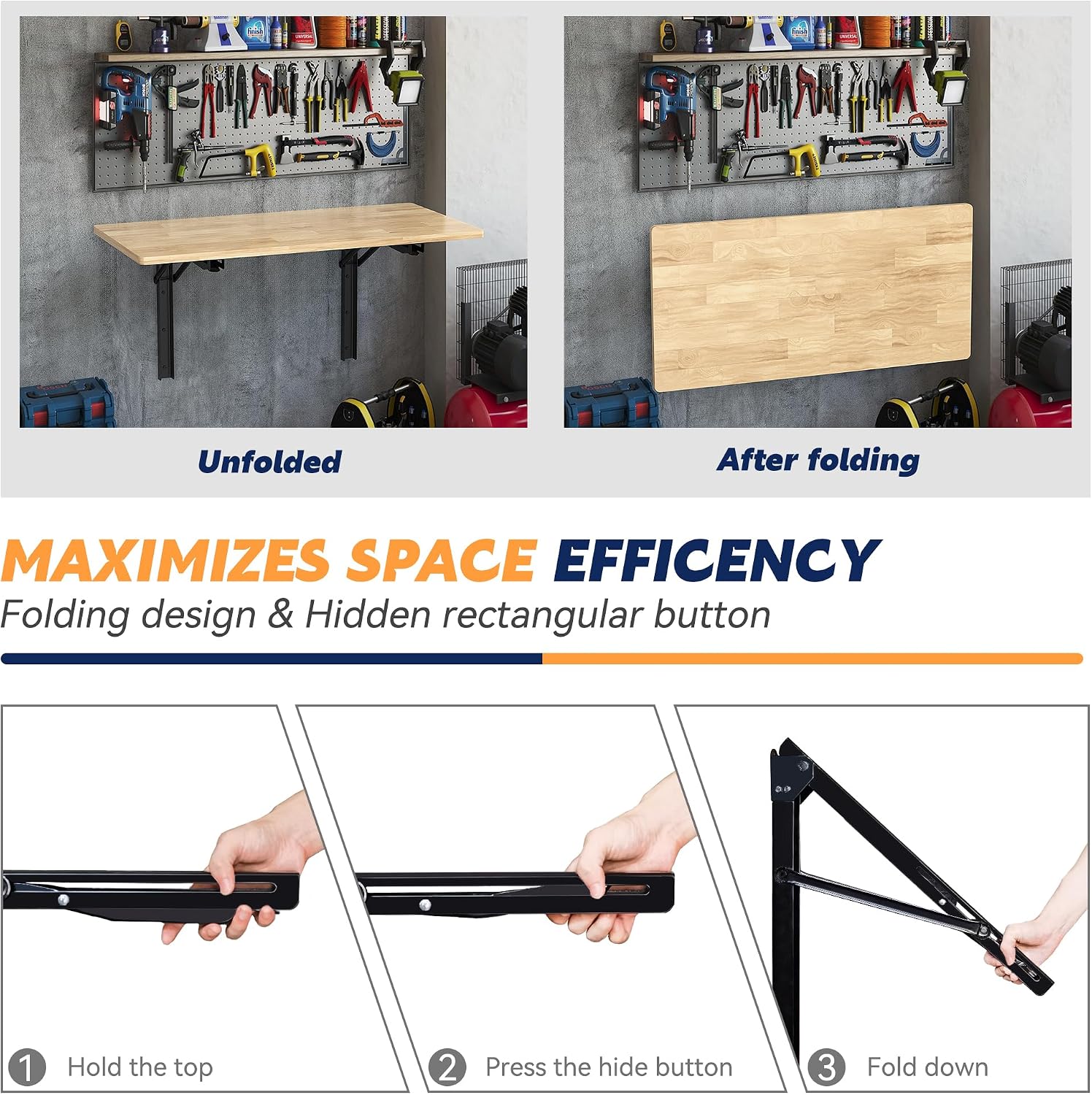 Wall Mounted Folding Workbench - огляд і ціна Home Office Work Table