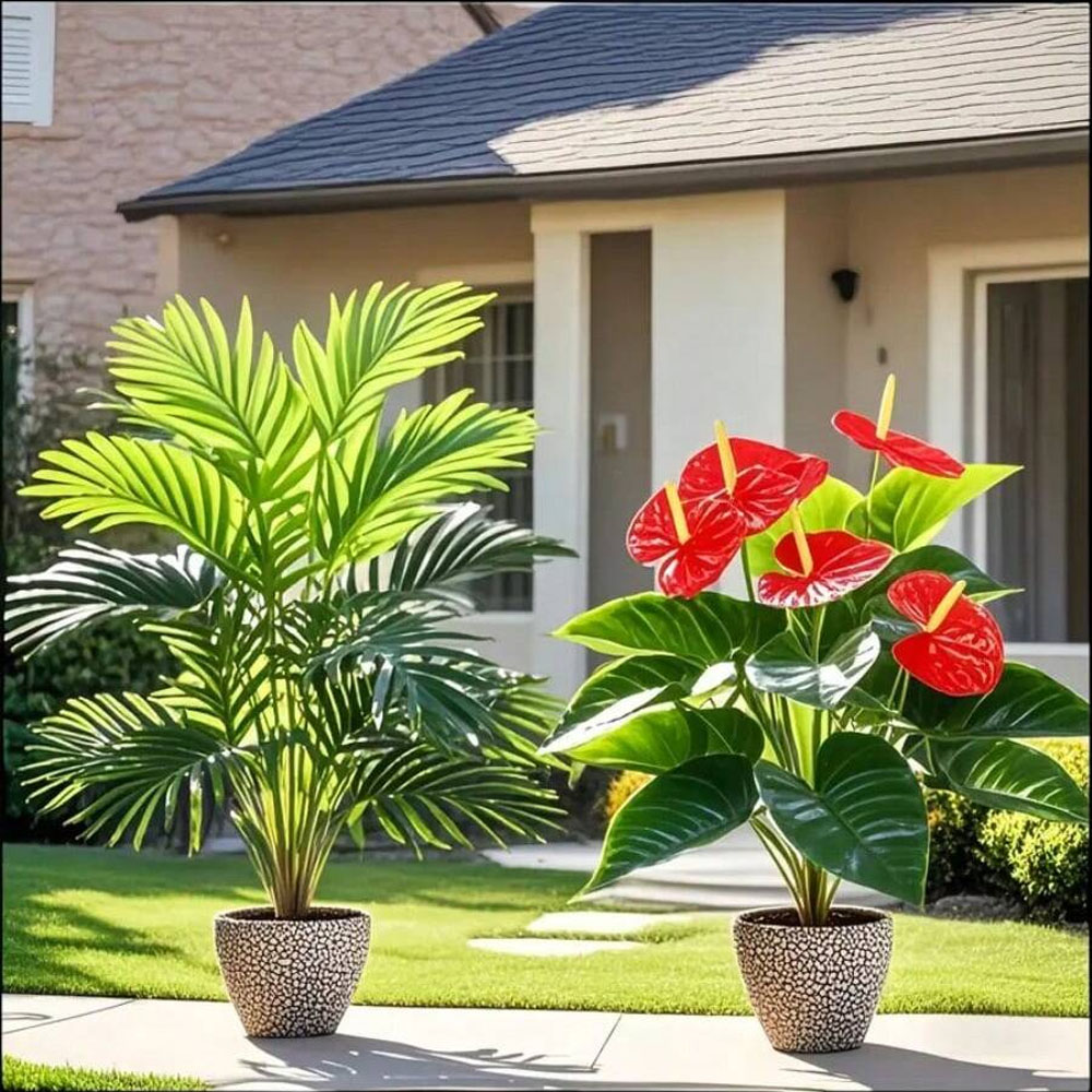 2sets Large Artificial Palm Pl - огляд і ціна Home Office Layout