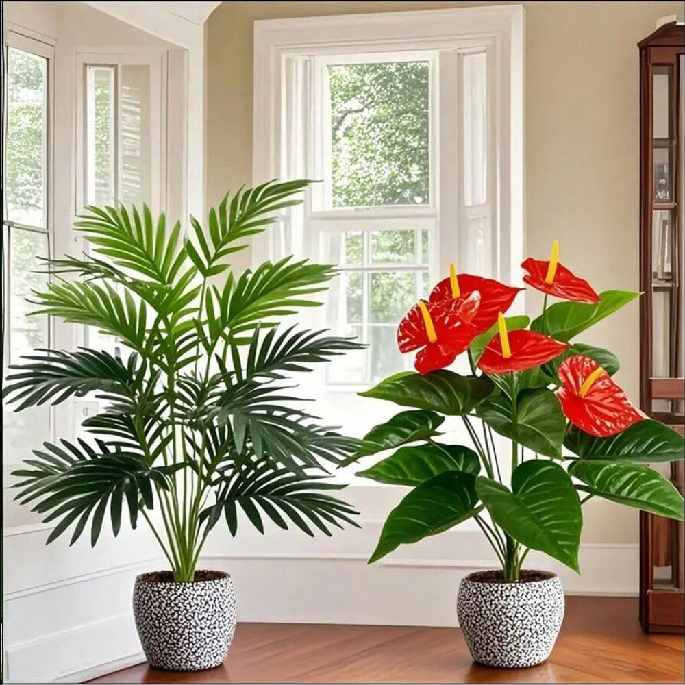 2sets Large Artificial Palm Pl - огляд і ціна Home Office Layout