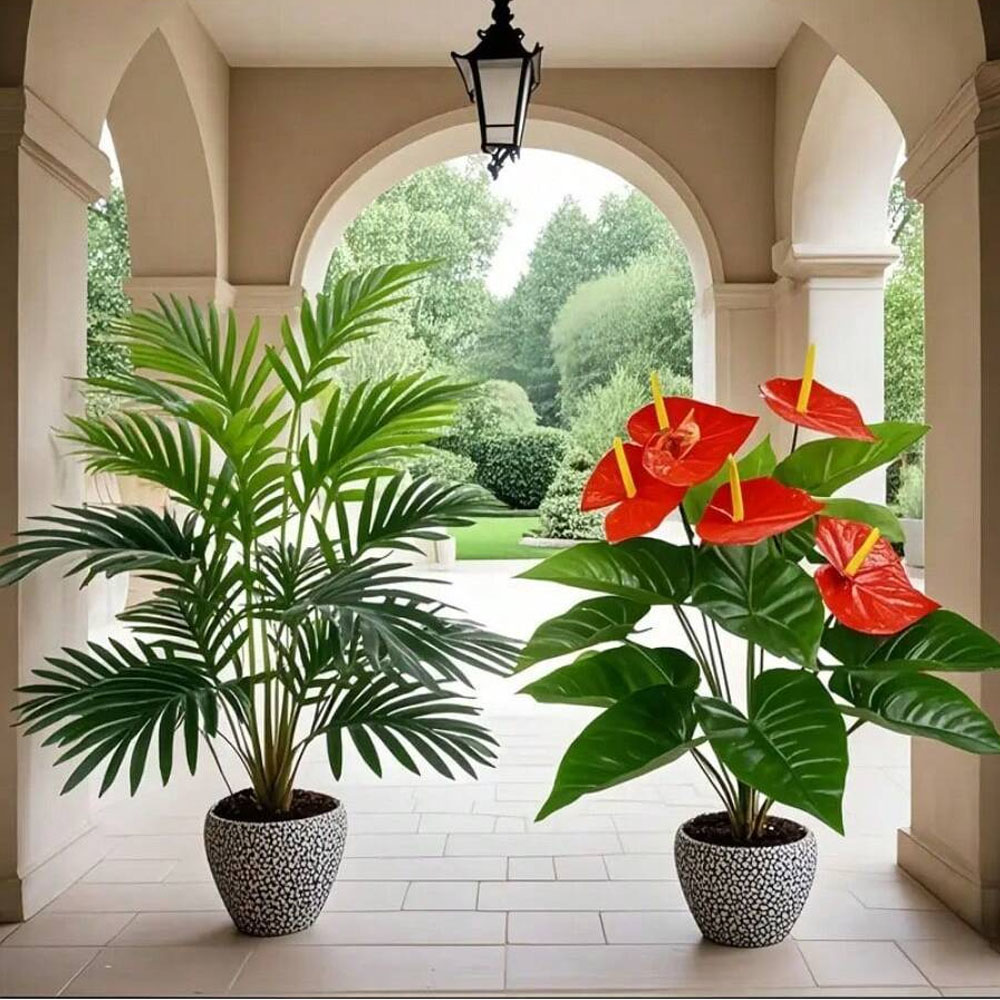 2sets Large Artificial Palm Pl - огляд і ціна Home Office Layout